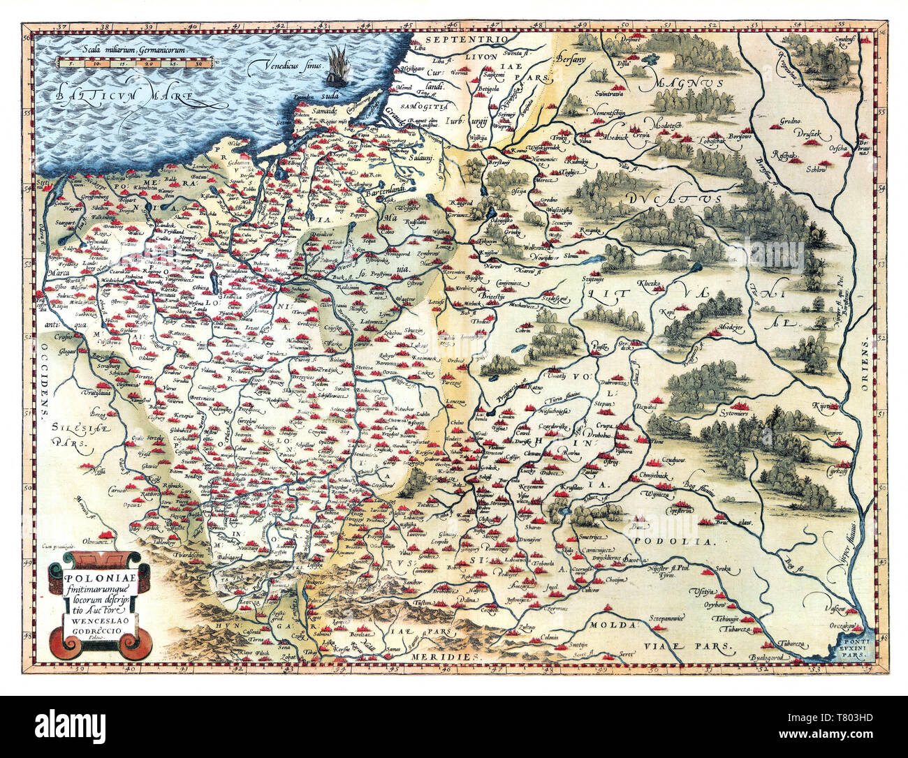 Theatrum Orbis Terrarum, Königreich Polen, 1570 Stockfoto