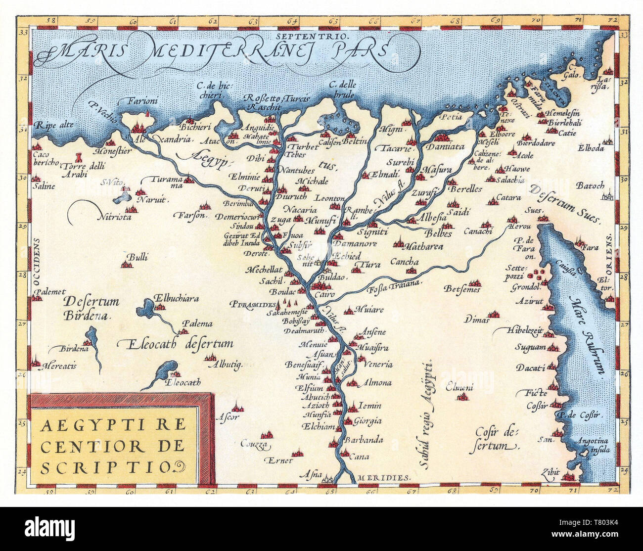 Theatrum Orbis Terrarum, Ägypten, 1570 Stockfoto