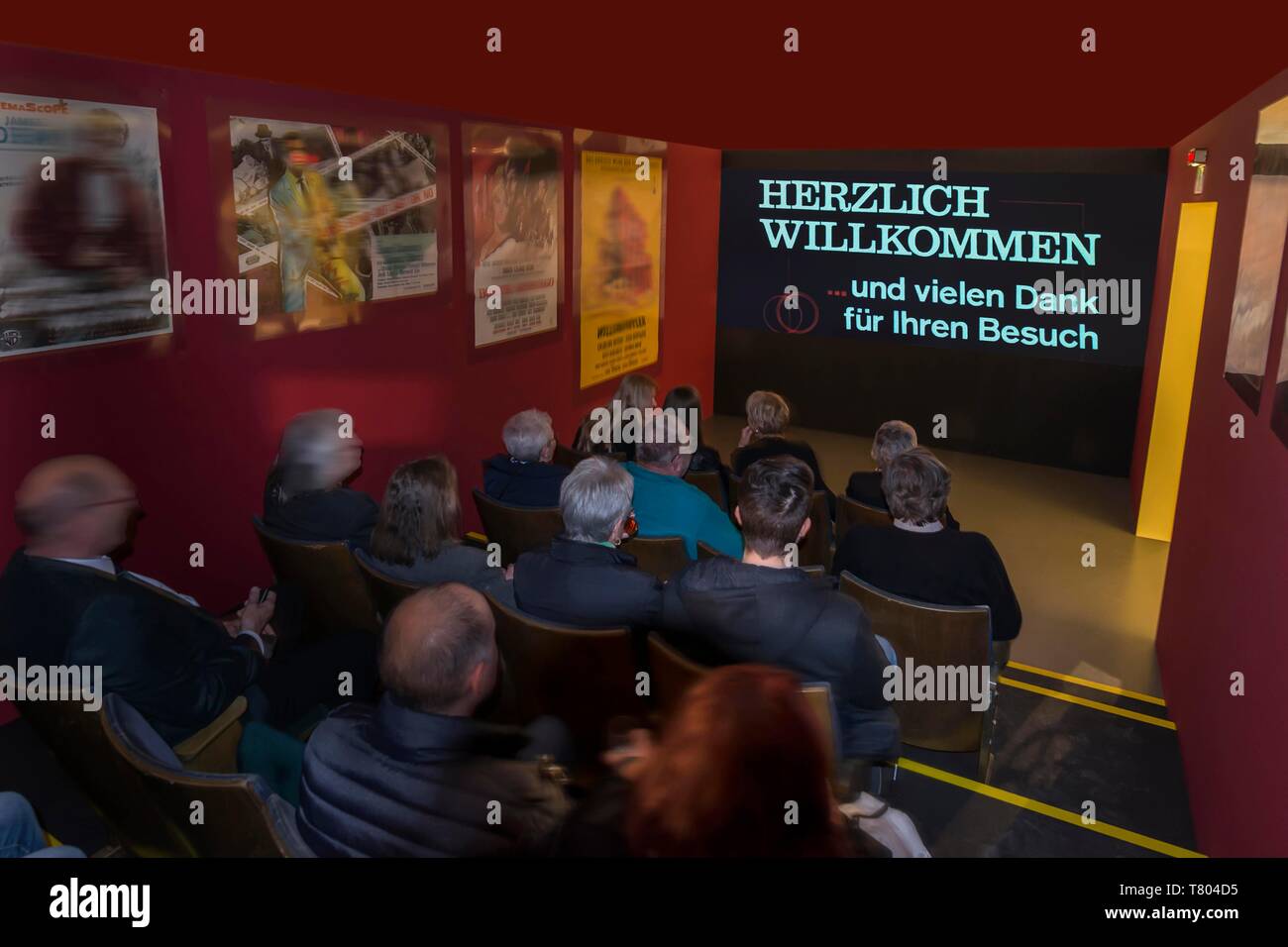 Filmvorführung an der Sonderausstellung, großes Kino, Industriemuseum Lauf, Mittelfranken, Bayern, Deutschland Stockfoto