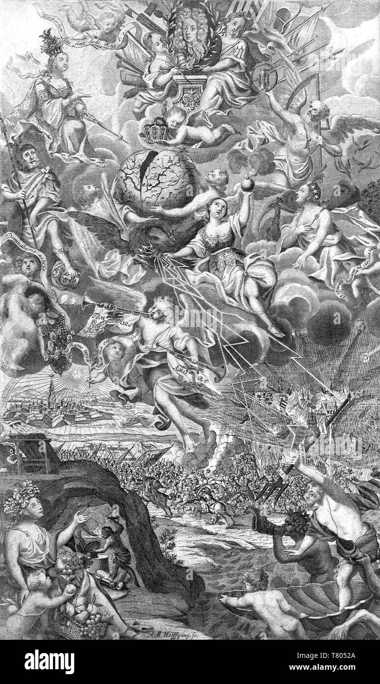 Meteorologia, Frontispiz, 1709 Stockfoto