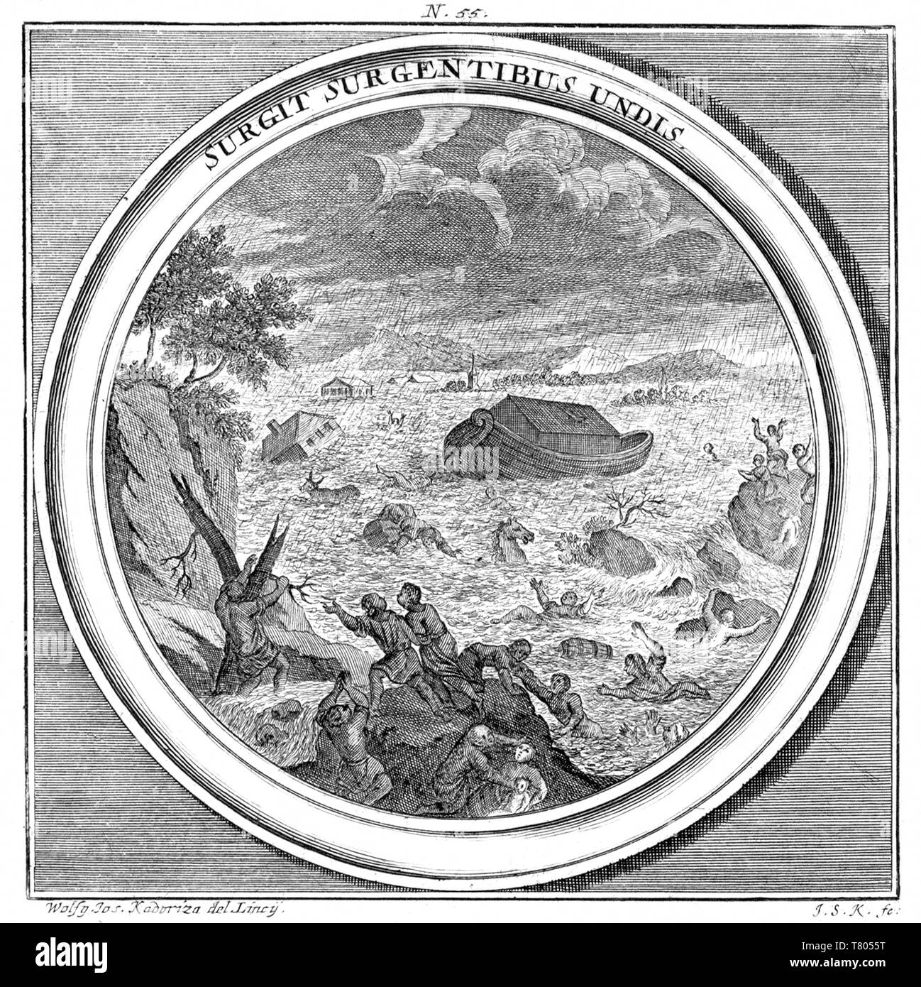 Die Arche Noah, der Großen Flut, 1709 Stockfoto