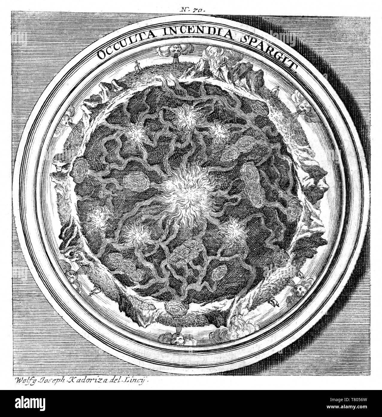 Meteorologia, Vulkane, 1709 Stockfoto