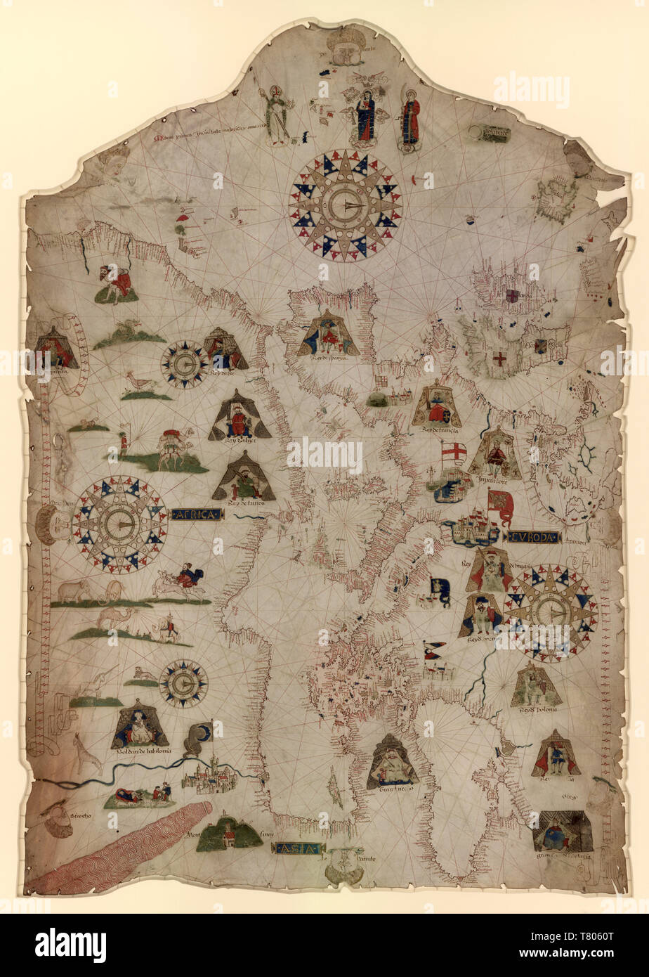 Katalanisch Karte des Mittelmeers und des Schwarzen Meeres, 1559 Stockfoto