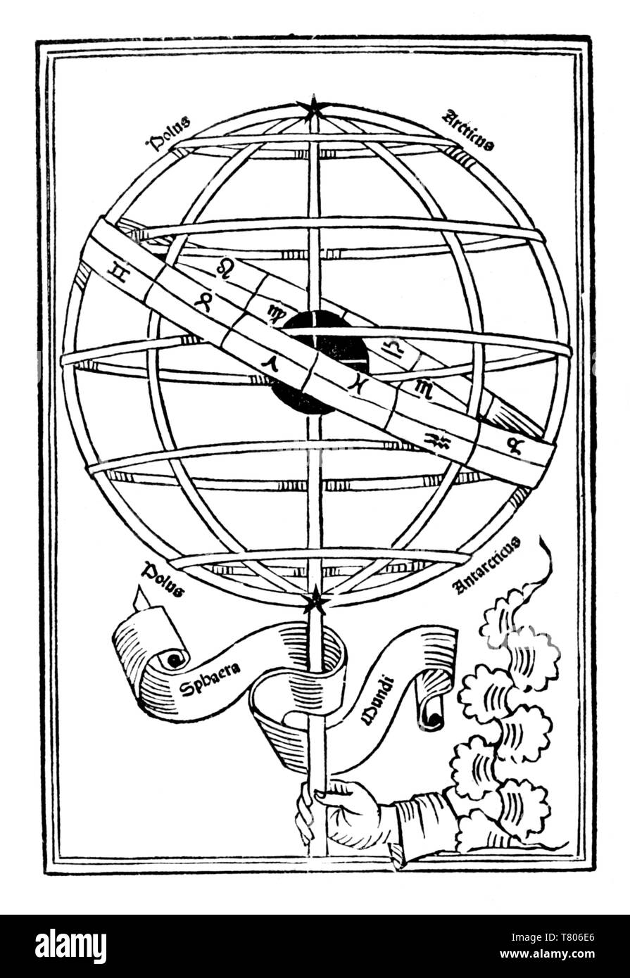 Johannes de Sacrobosco, De sphaera mundi, 13. Jahrhundert Stockfoto