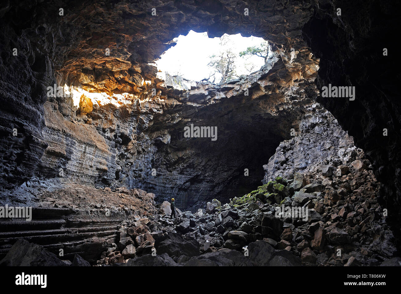 Oberlicht Höhle, El Malpais Stockfoto