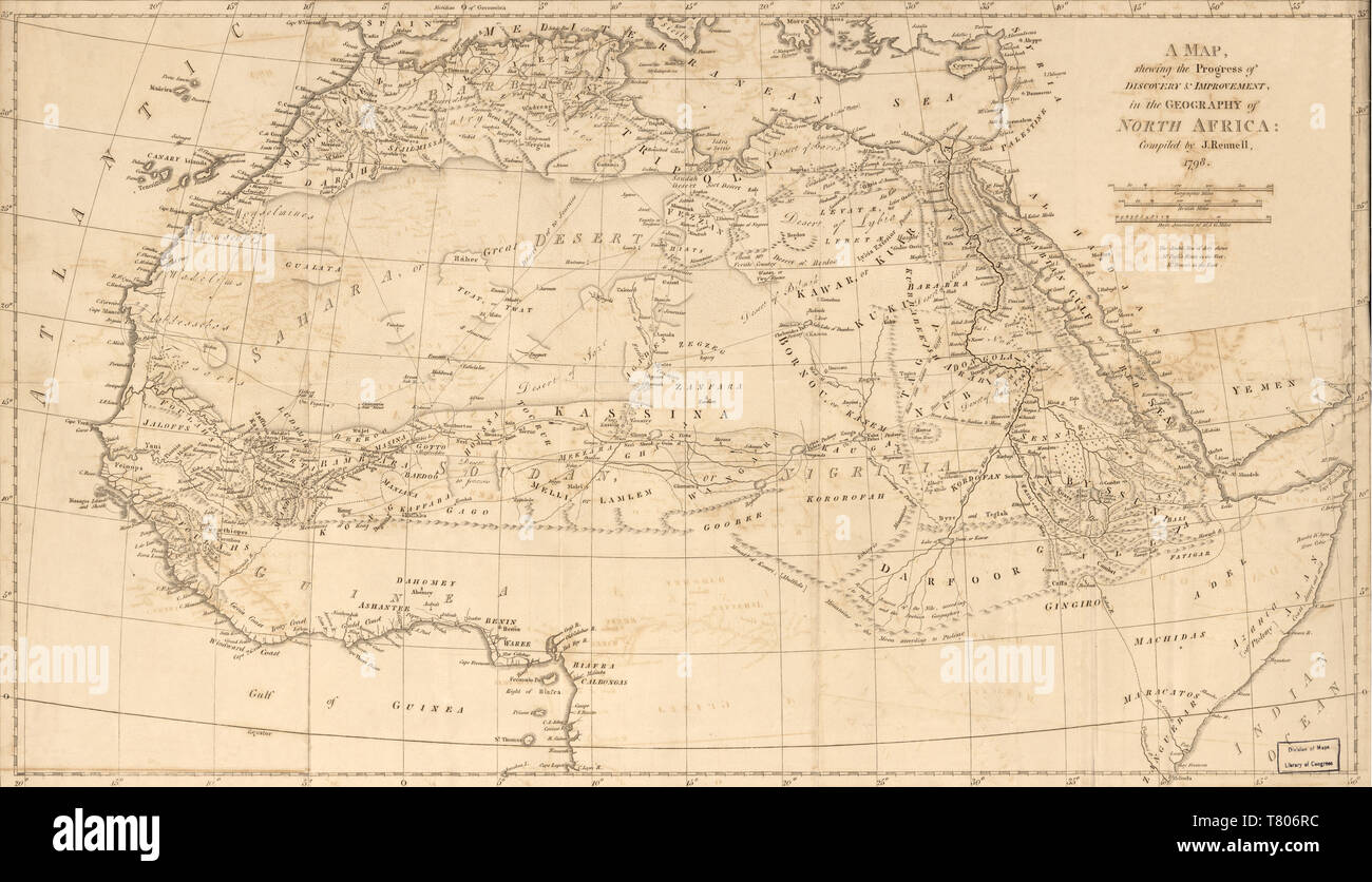 James Bruce und Mungo Park, Nordafrika Erkundungen, 1790 s Stockfoto