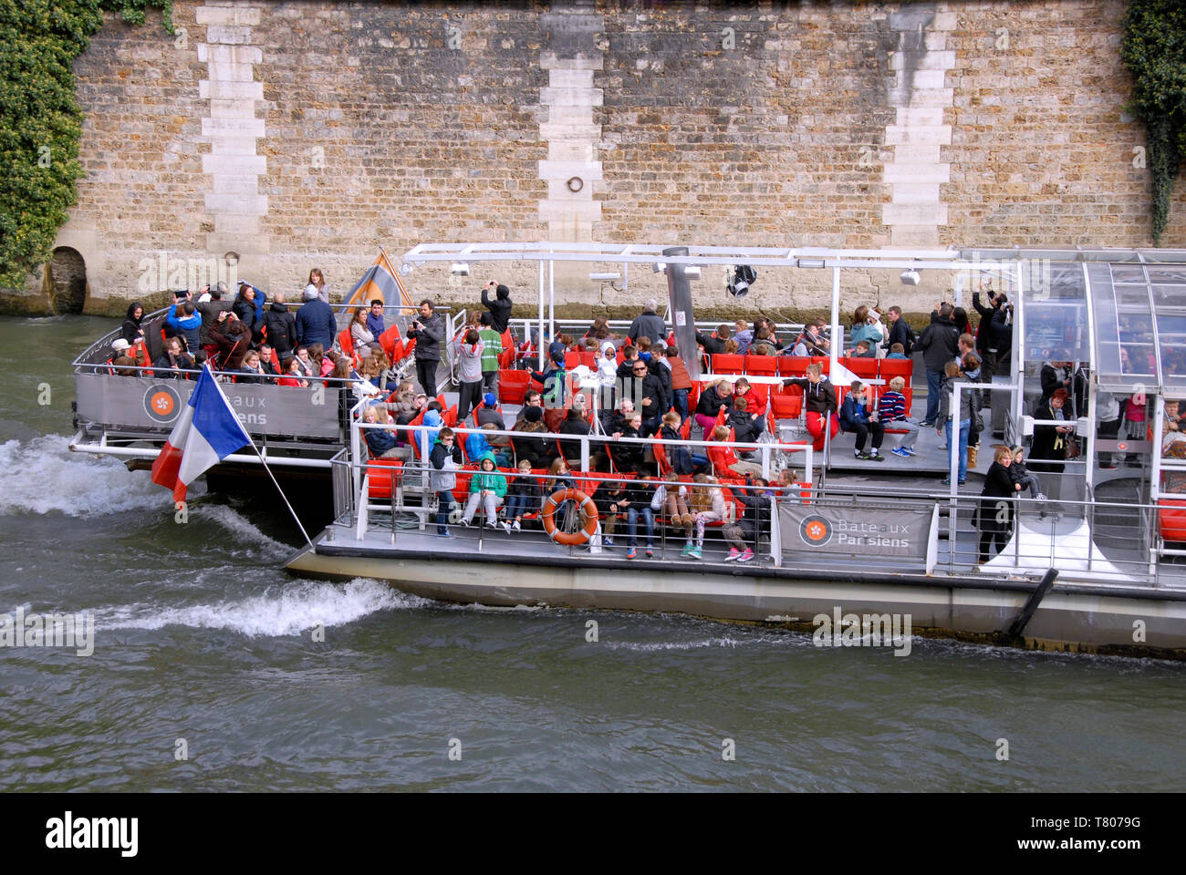 Bootsfahrt auf der Seine, Paris, Frankreich Stockfoto