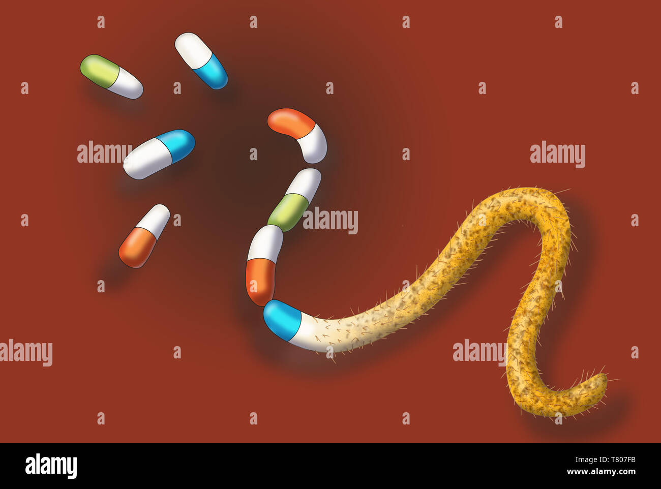 Antibiotika-resistente Bakterien, Abbildung Stockfoto
