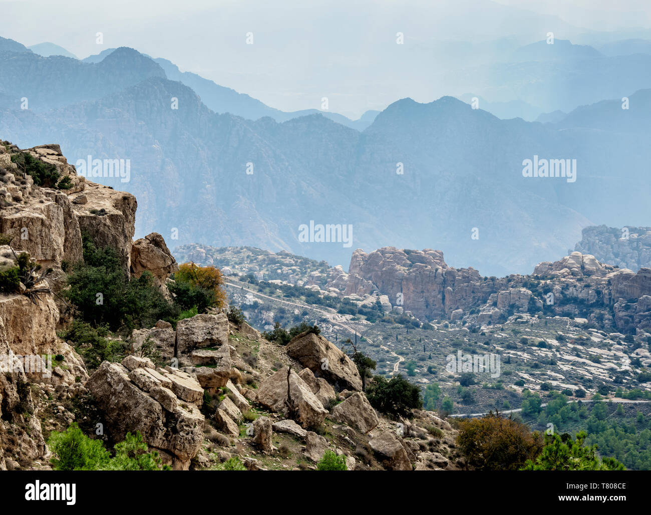 Dana Biosphärenreservat, Tafilah Governorate, Jordanien, Naher Osten Stockfoto