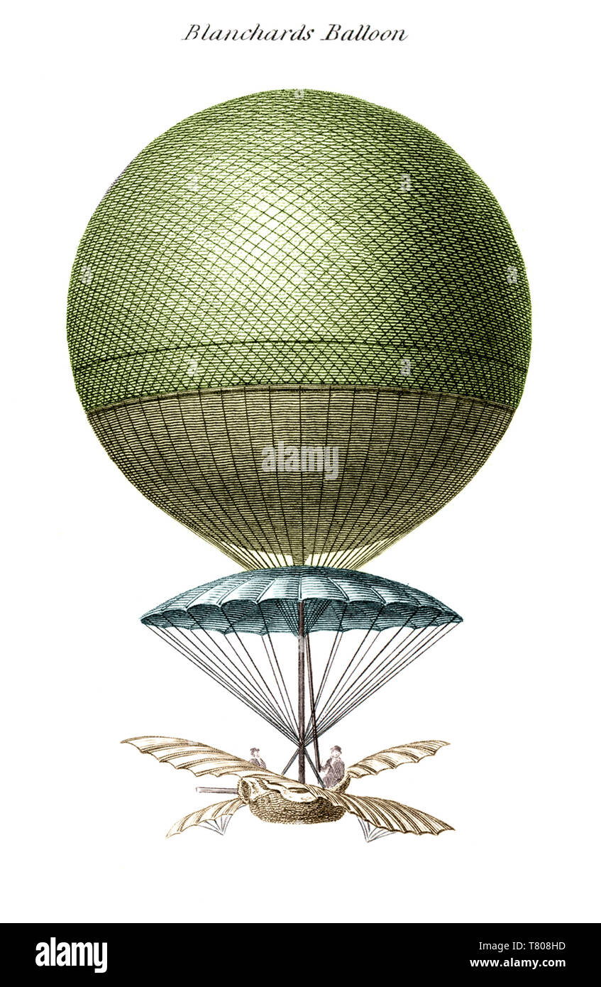 Blanchard's Ballon, Abbildung Stockfoto