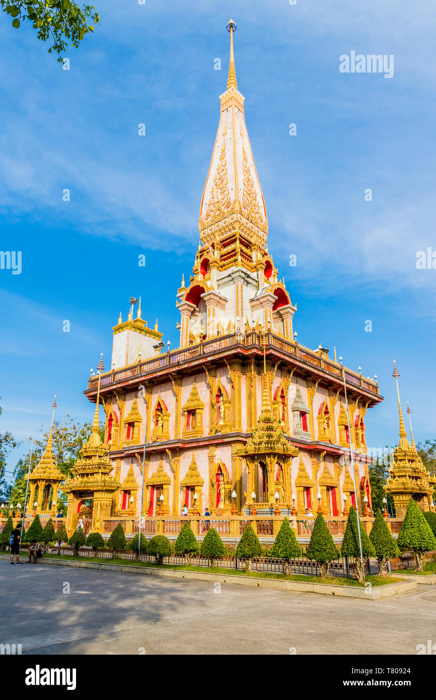 Chedi im Wat Chalong Tempel in Phuket, Thailand, Südostasien, Asien Stockfoto