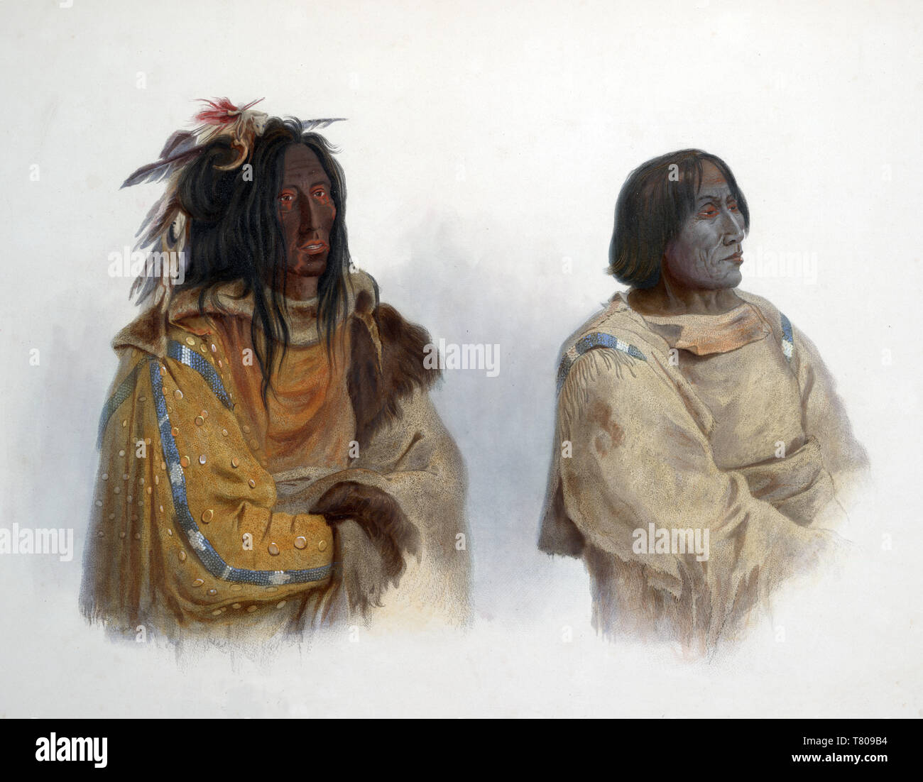 Native American Blackfoot Confederacy Indianerhäuptlinge, 1830 s Stockfoto