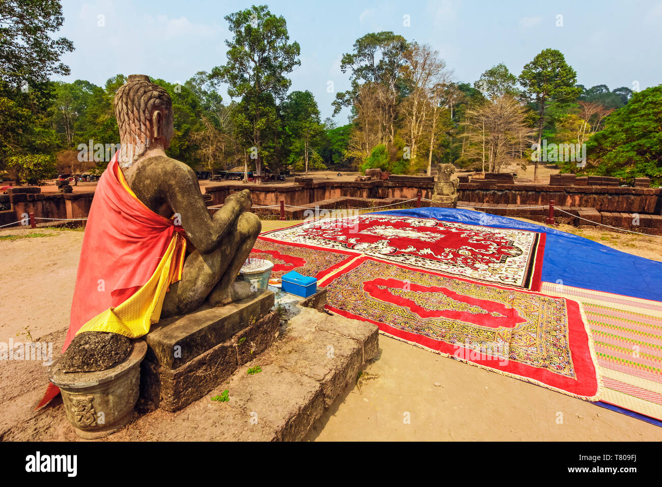 Yama, Hindu Gott des Todes, Terrasse von der Aussätzige König, Royal Square der ummauerten Stadt Angkor Thom, Angkor, UNESCO, Siem Reap, Kambodscha, Asien Stockfoto