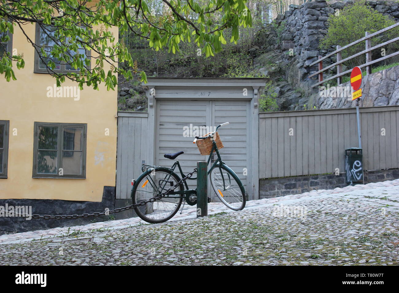 Fahrrad auf der Straße Stockfoto