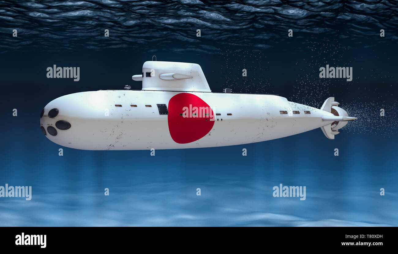 U-Boot der japanischen Marine, Konzept. 3D-Rendering Stockfoto