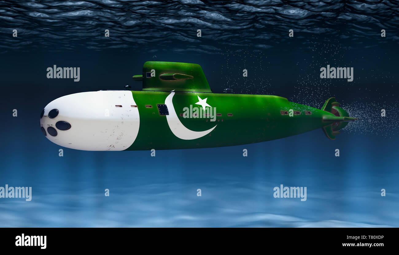 U-Boot der pakistanischen Marine, Konzept. 3D-Rendering Stockfoto