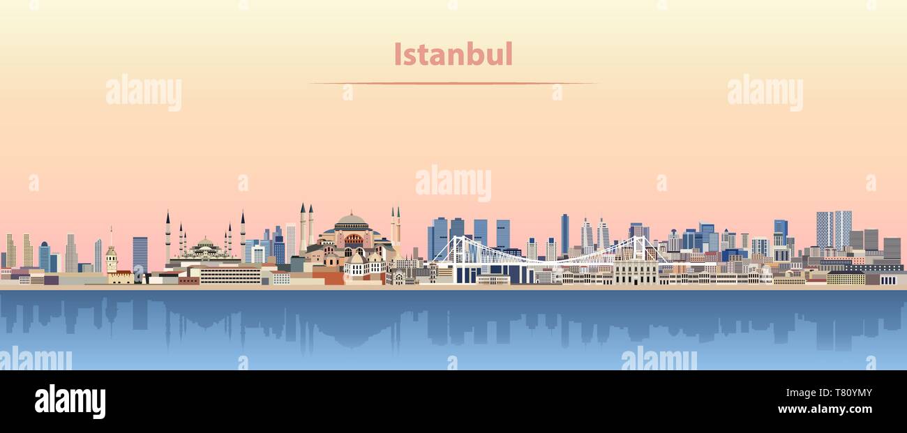 Vector Illustration der Skyline von Istanbul Stock Vektor