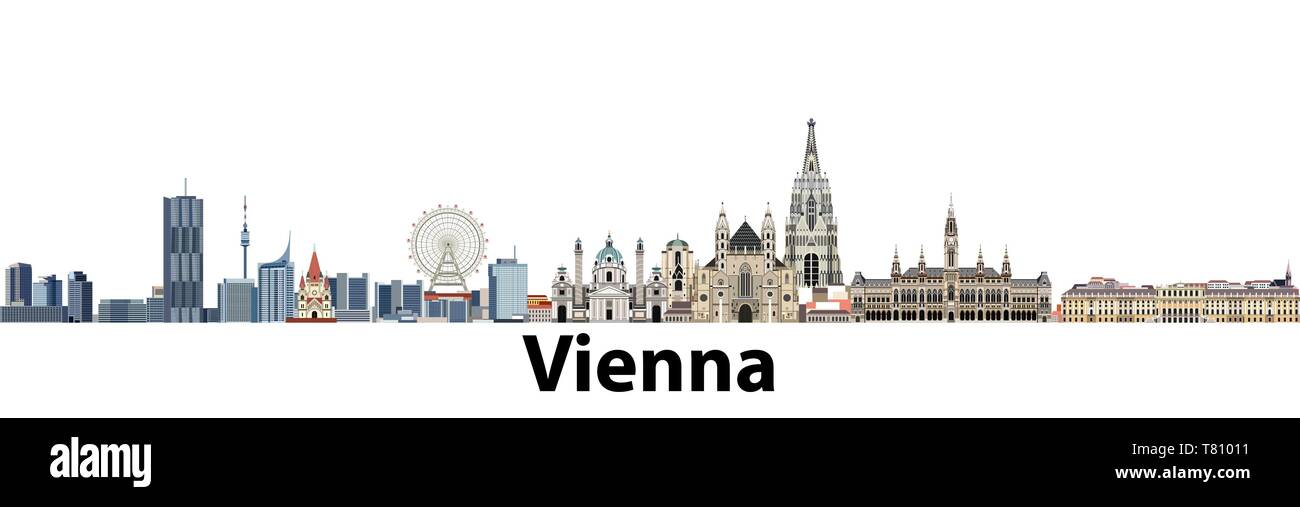 Wien vektor Skyline der Stadt. Stock Vektor