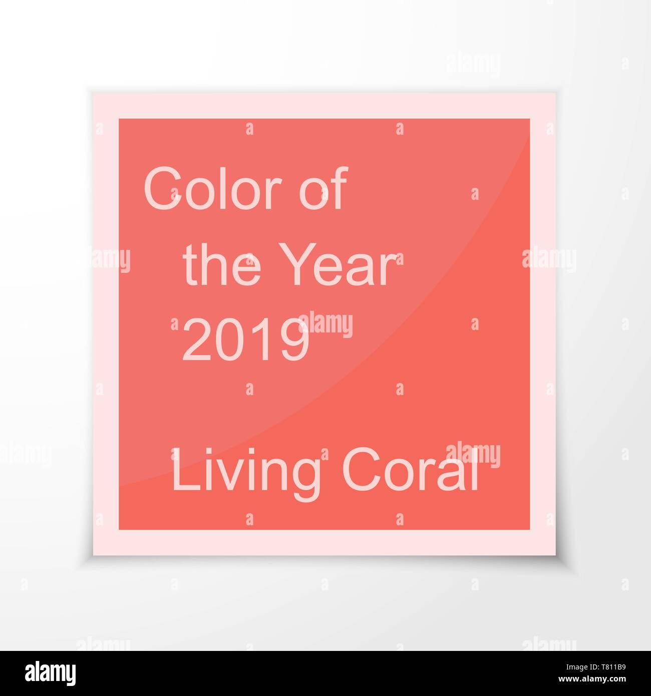 Swatch mit trendigen Farbe - lebende Koralle. Vector Illustration. Trendy pink Farbe Hintergrund Stock Vektor