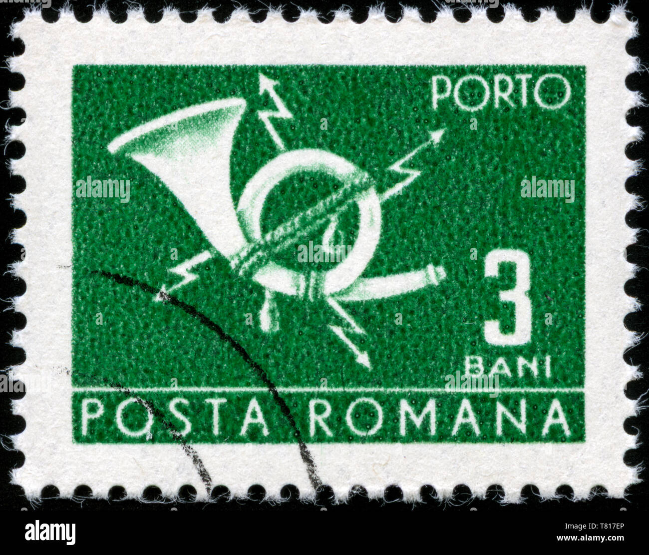 Briefmarke aus Rumänien in die Post und Telekommunikation II Serie 1974 ausgestellt Stockfoto
