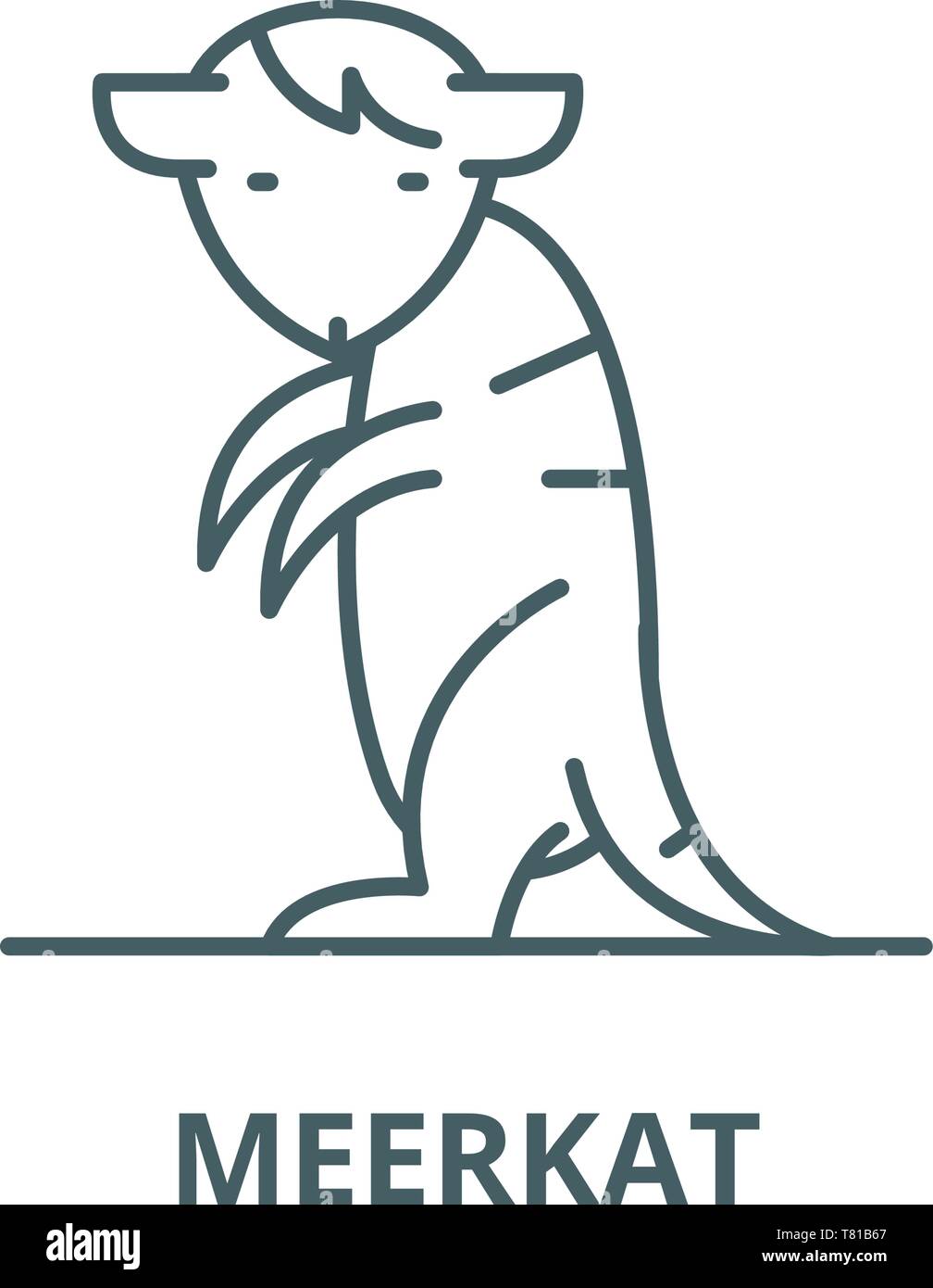 Erdmännchen vektor Symbol Leitung, lineare Konzept erläutern, Zeichen, Symbol Stock Vektor