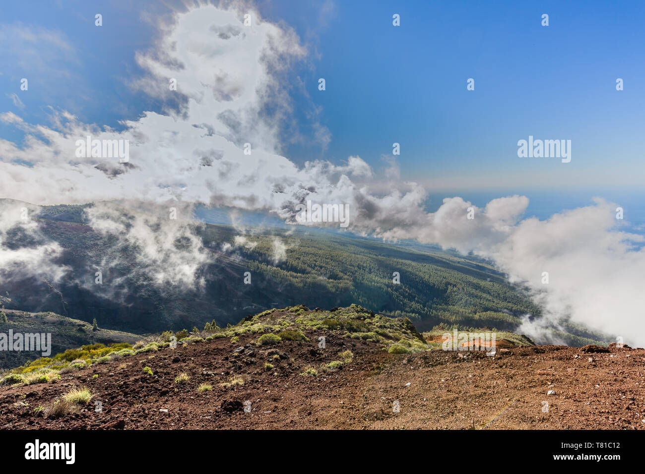 Hohen vulkanischen Gebirgskette von Teneriffa, Kanarische Inseln, Spanien Stockfoto