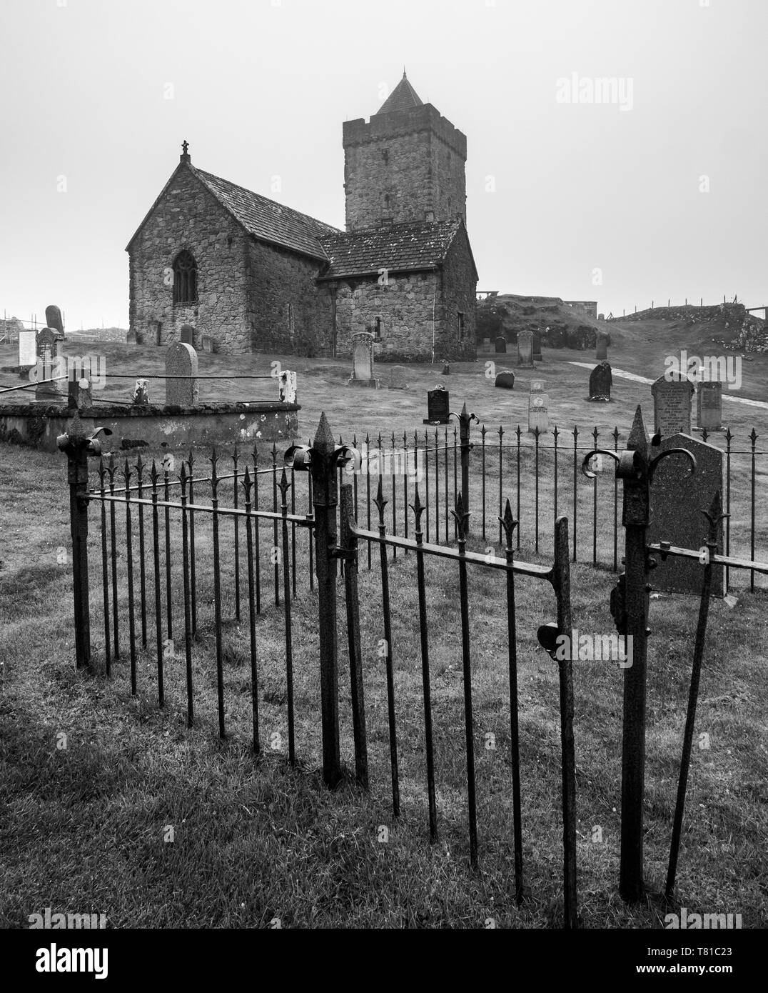 St Clement's Kirche ist ein Ende des fünfzehnten Jahrhunderts oder frühen sechzehnten Jahrhundert Kirche im Rodel, Harris, Schottland Stockfoto