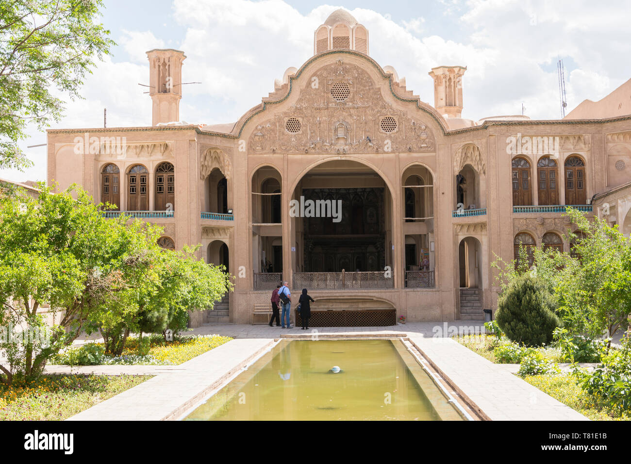 Provinz Isfahan - Kashan im Iran - April 30, 2019 der traditionellen persischen Hof, Borujerdi Haus Stockfoto