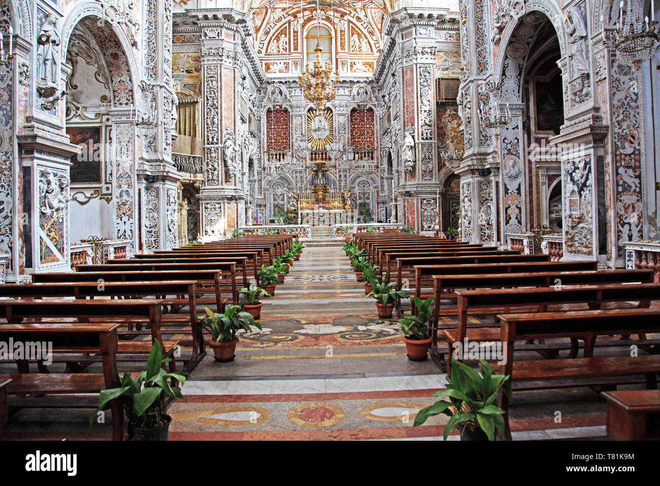 Saint Catherine's Church Jungfrau und Märtyrerin in Piazza Bellini in Palermo Sizilien Stockfoto