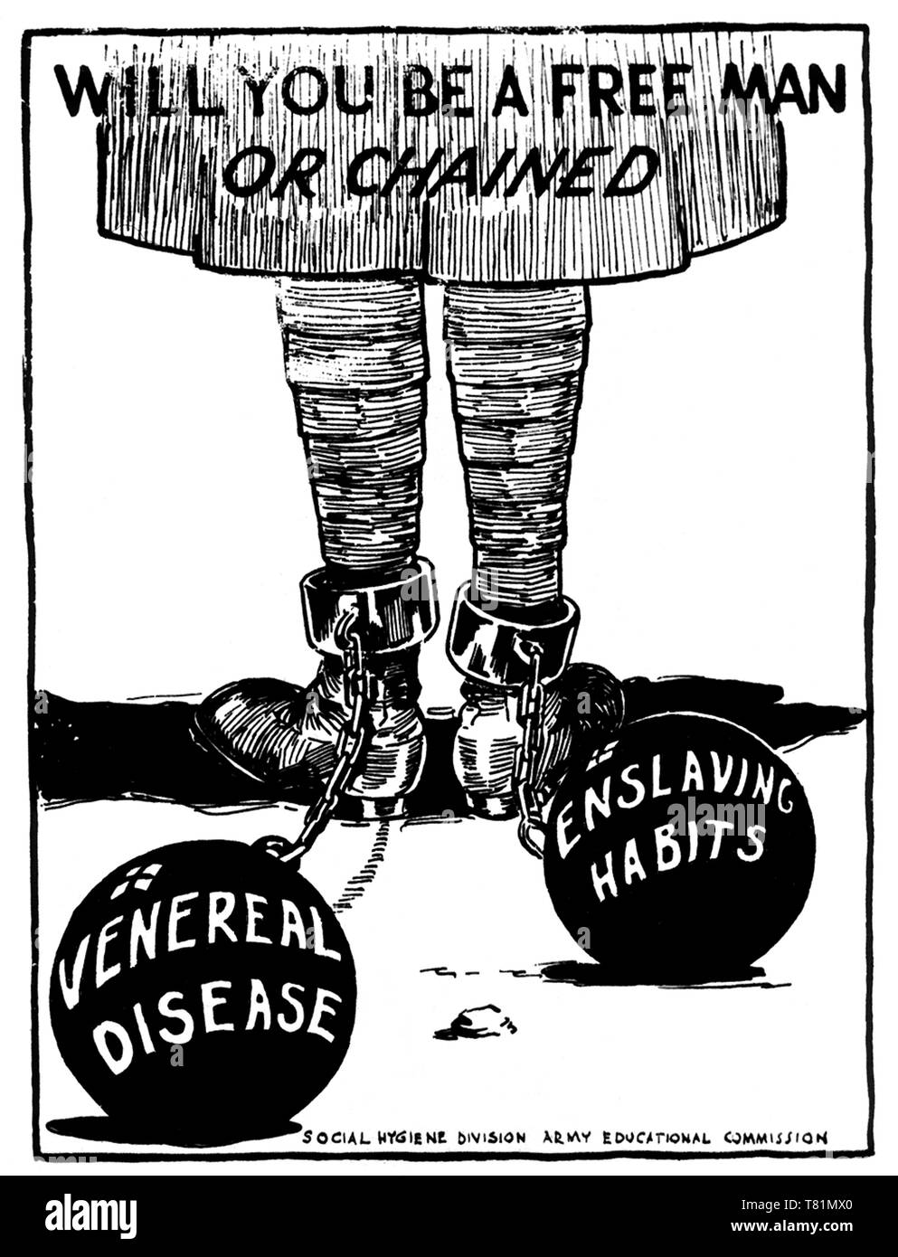 VD, Plakat, wird Sie ein freier Mann oder verkettet sein? Stockfoto