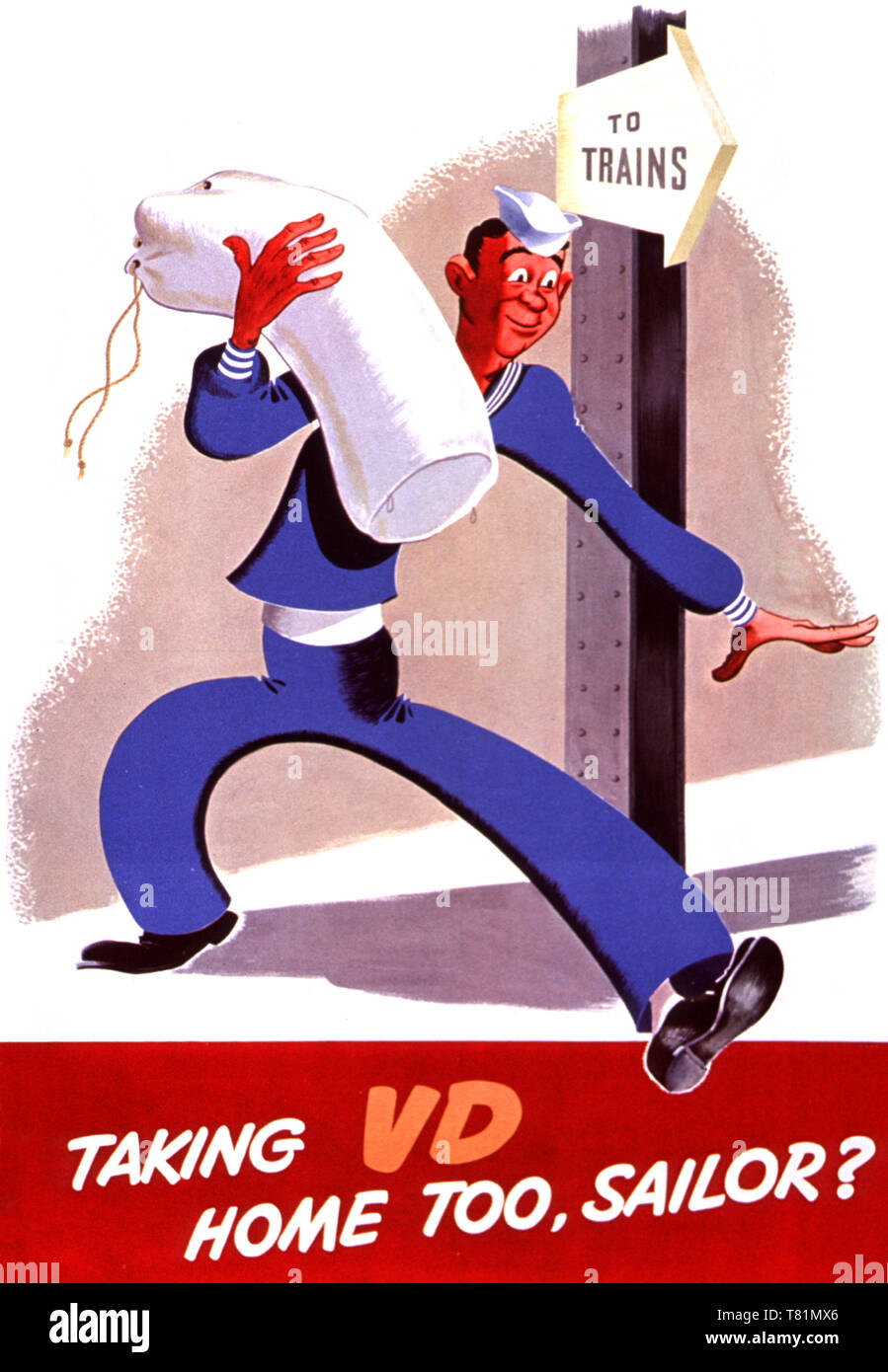 WWII STD Poster unter VD zu Hause, Sailor? Stockfoto
