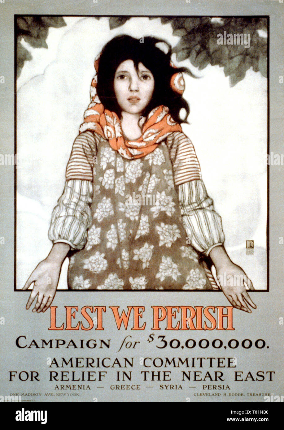 Völkermord an den Armeniern, Relief Plakat, 1918 Stockfoto