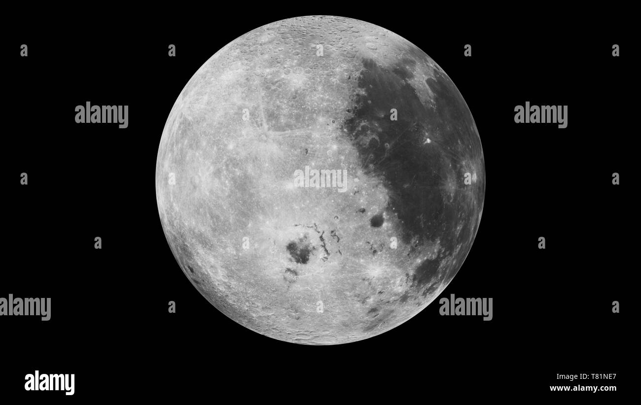 Westseite der Mond, dspse Clementine Daten Stockfoto