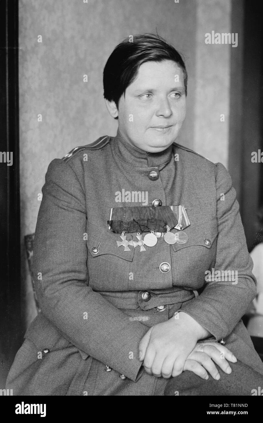 WWI, Maria Bochkareva, russischer Soldat Stockfoto