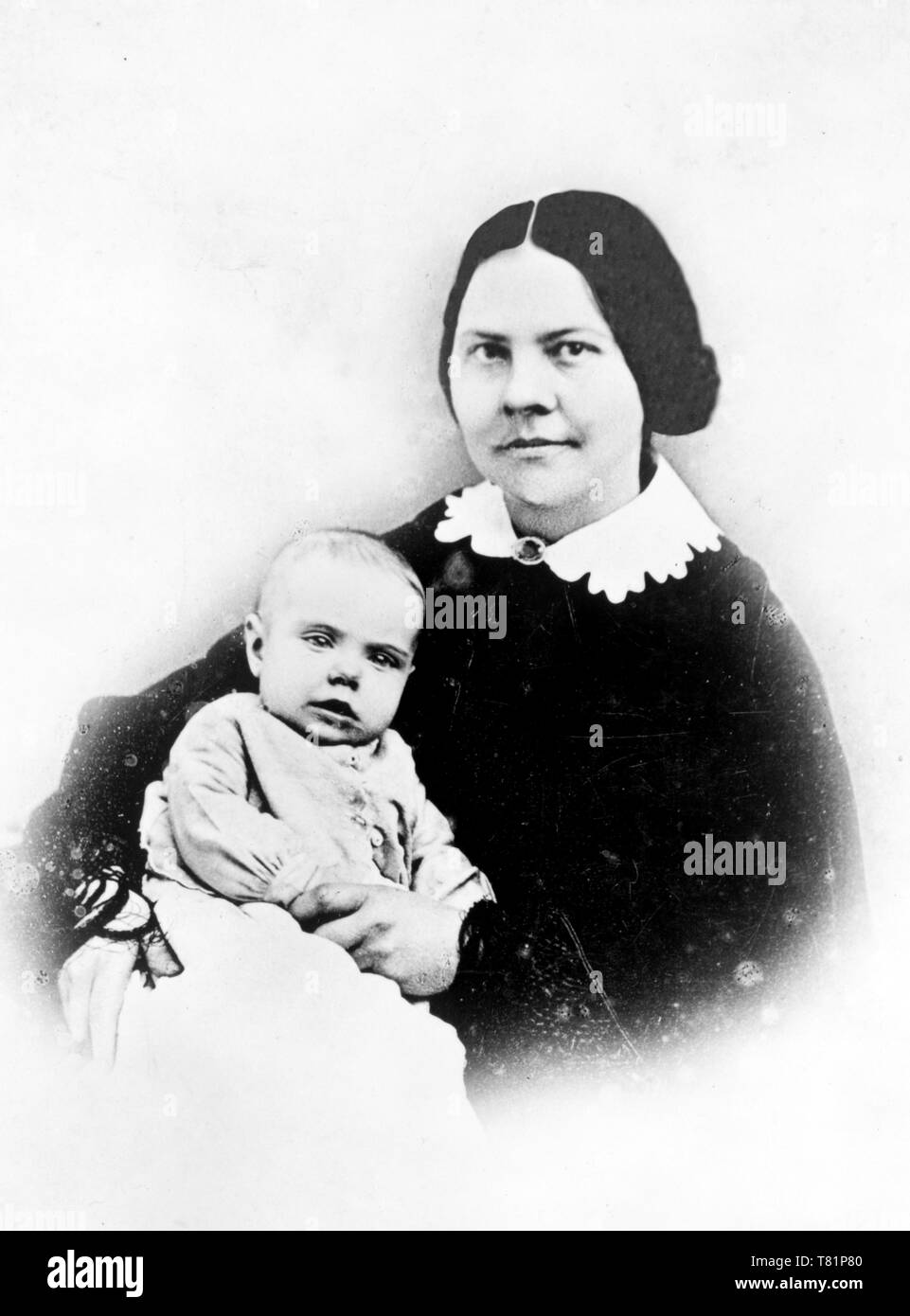 Lucy Stein mit Tochter Alice Stein Blackwell, 1858 Stockfoto