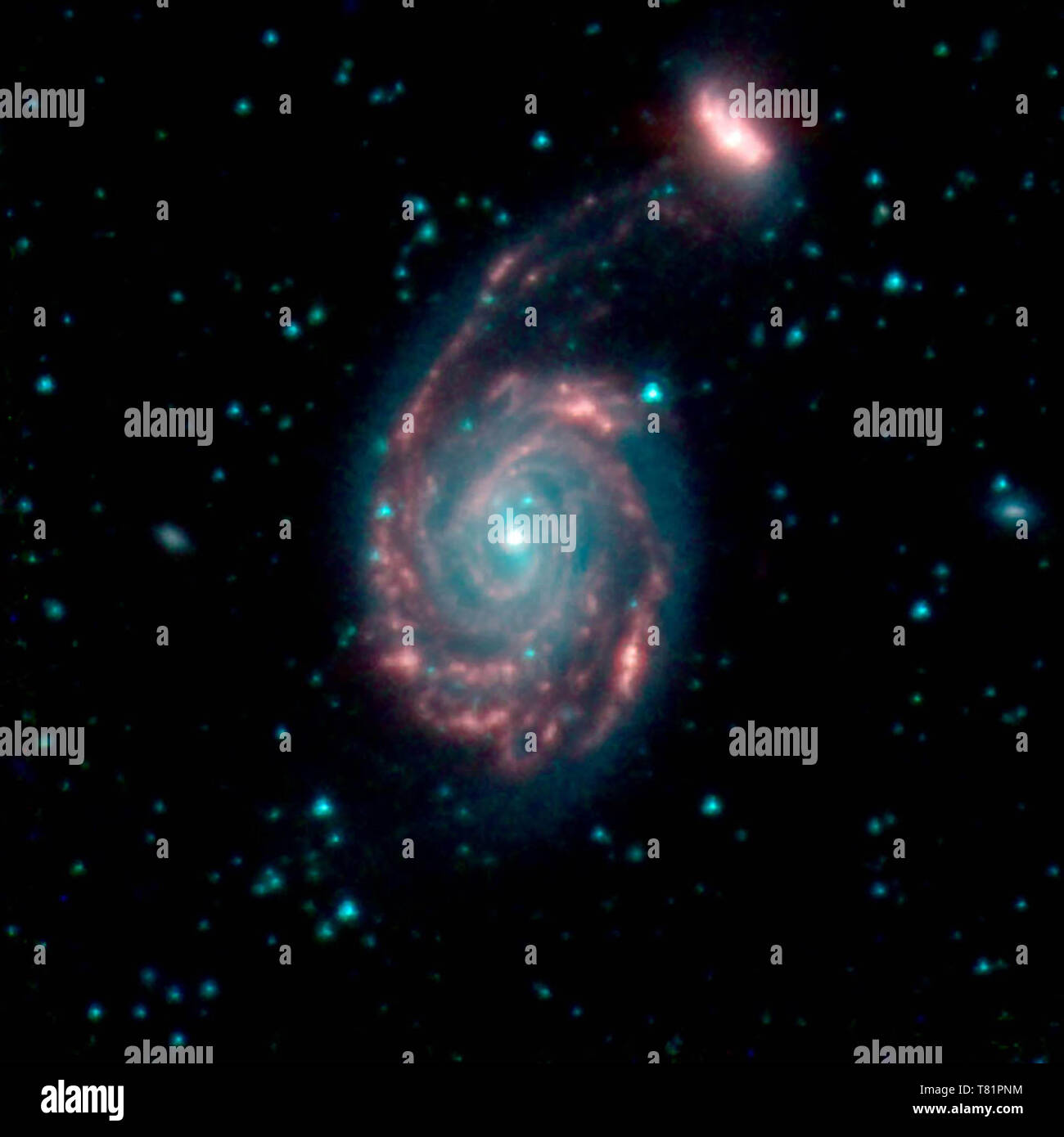 Zusammenführen von Galaxien, Arp 86 Stockfoto