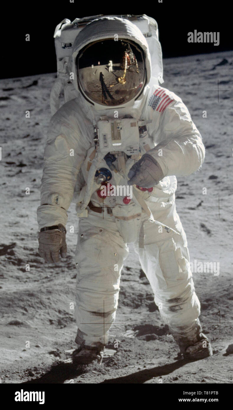 Apollo 11, Astronaut Buzz Aldrin Moonwalk, 1969 Stockfoto