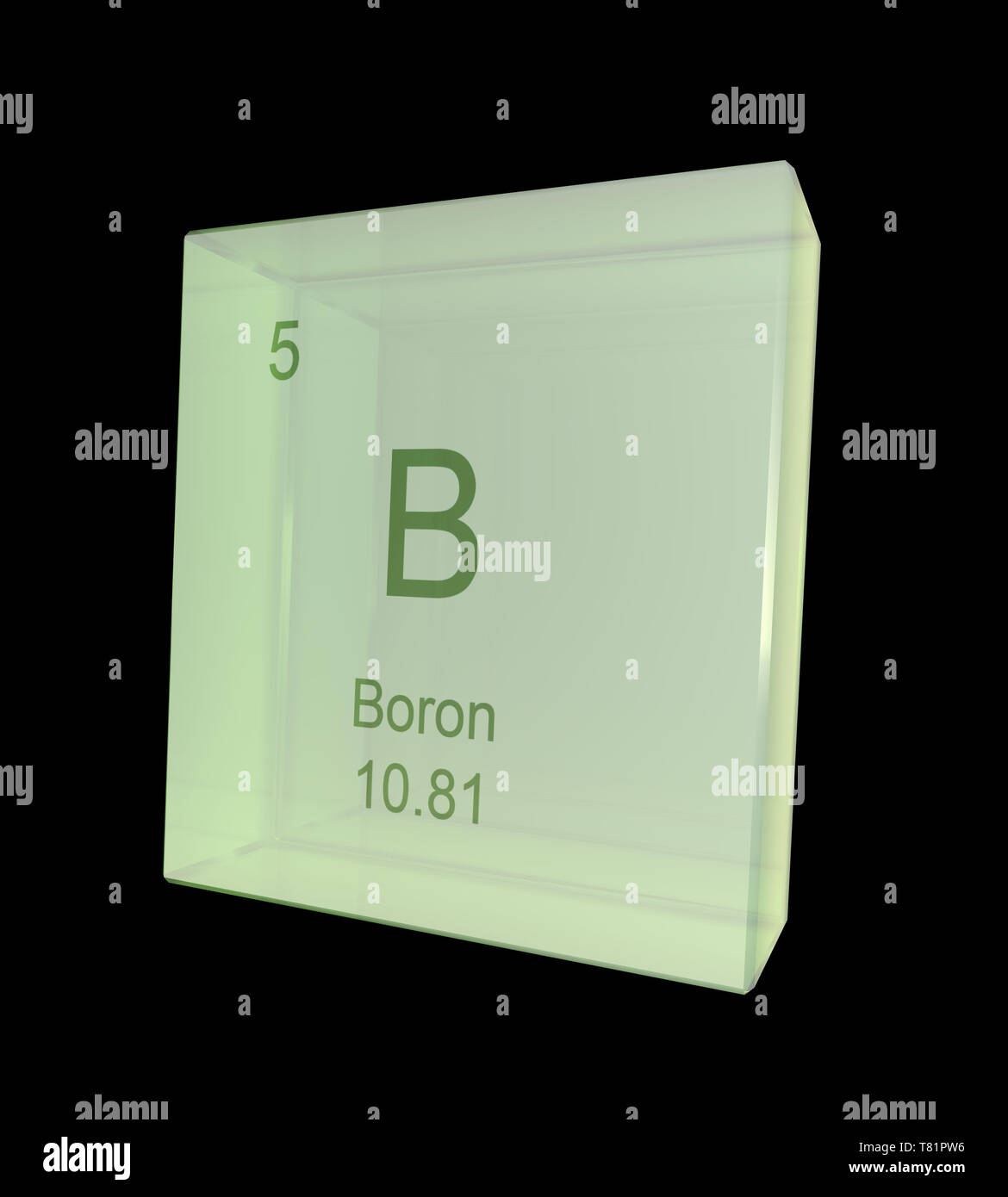 Bor, chemisches Element, Symbol, Abbildung Stockfoto