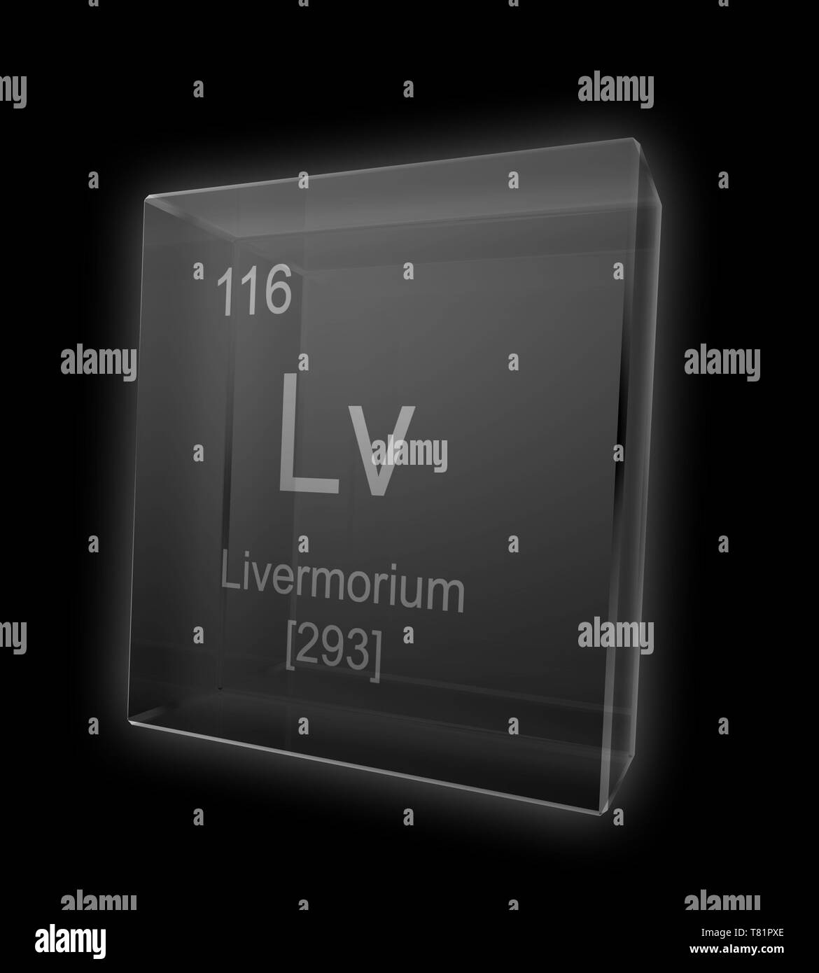 Livermorium, chemisches Element, Symbol, Abbildung Stockfoto