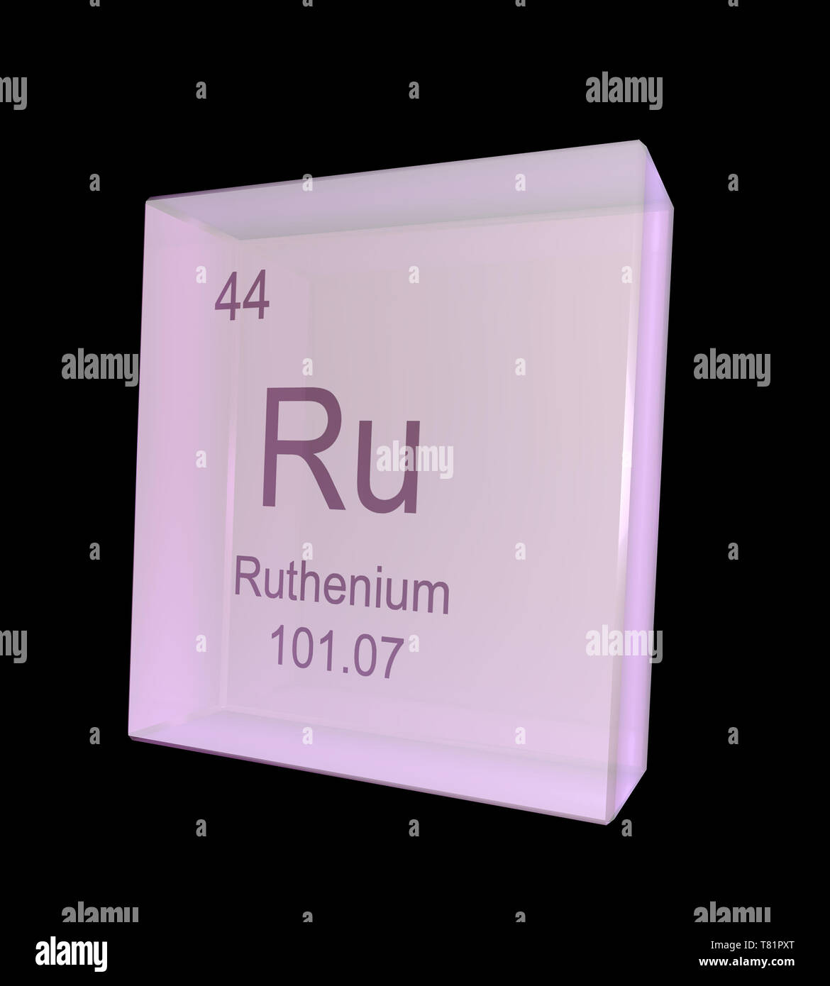 Ruthenium, chemisches Element, Symbol, Abbildung Stockfoto