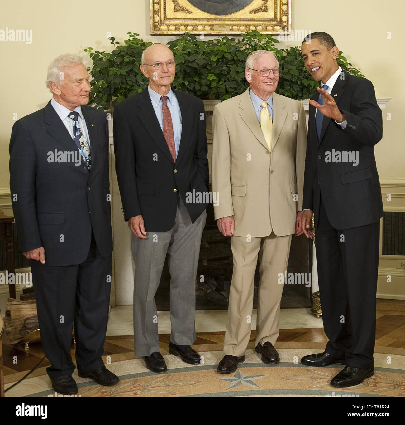 Präsident Obama trifft Premierminister Apollo 11 Crew, 2009 Stockfoto