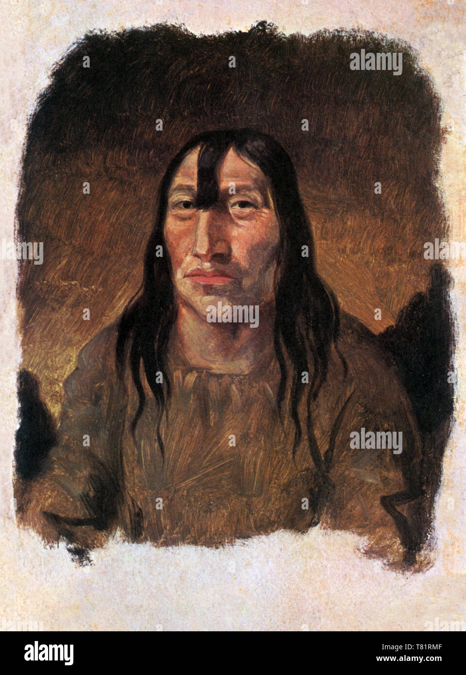 Cree Indian Warrior, Fort Carlton Stockfoto