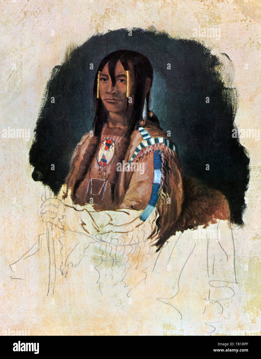 Cree Indian Warrior Stockfoto