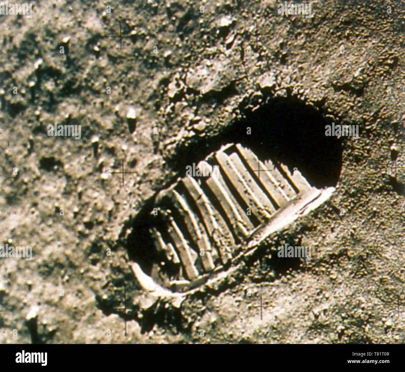 Apollo 11, Buzz Aldrin Bootprint, 1969 Stockfoto