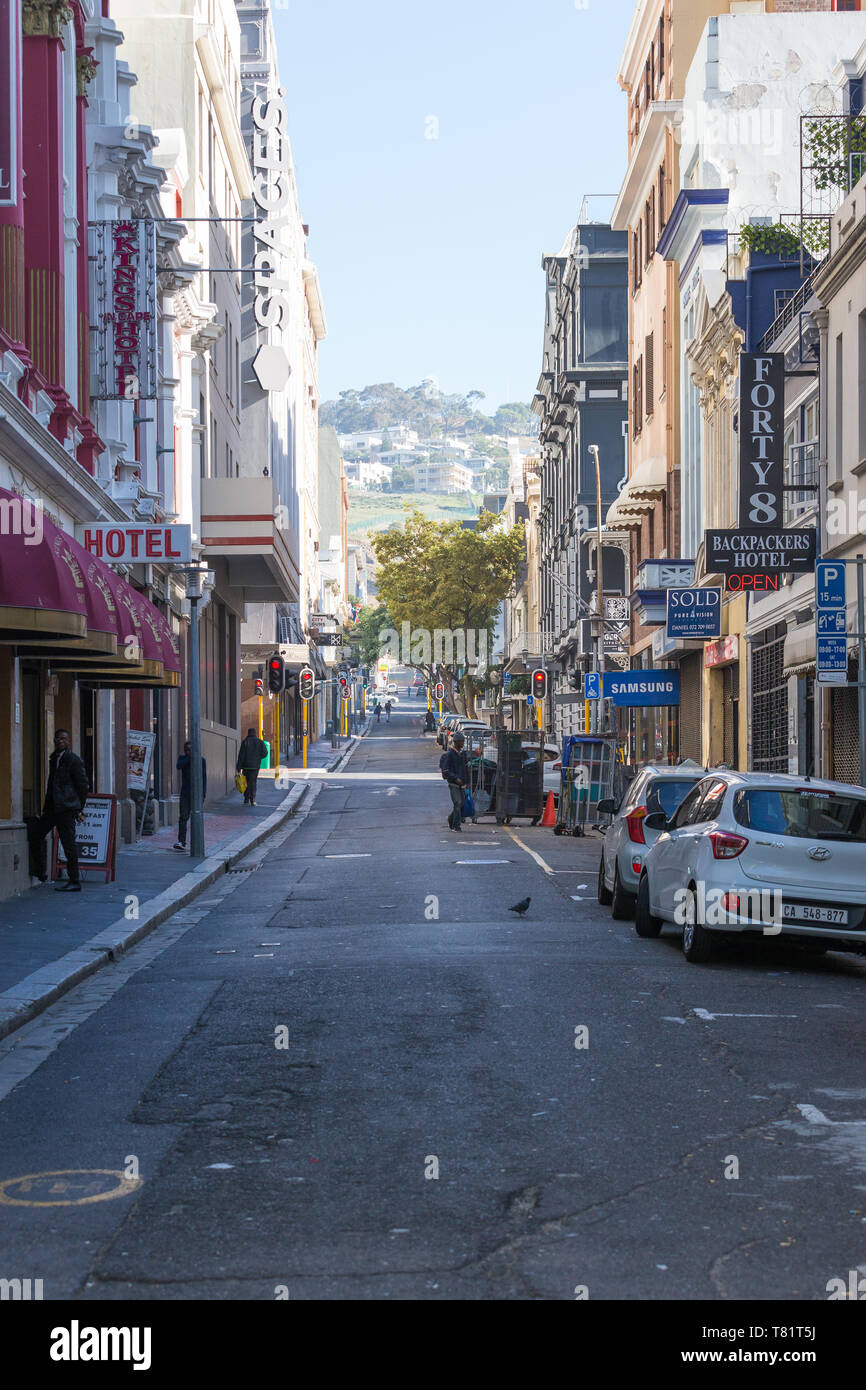 Cape Town City Centre Street und Gebäude bis auf der Suche nach Häusern auf dem Signal Hill Stockfoto