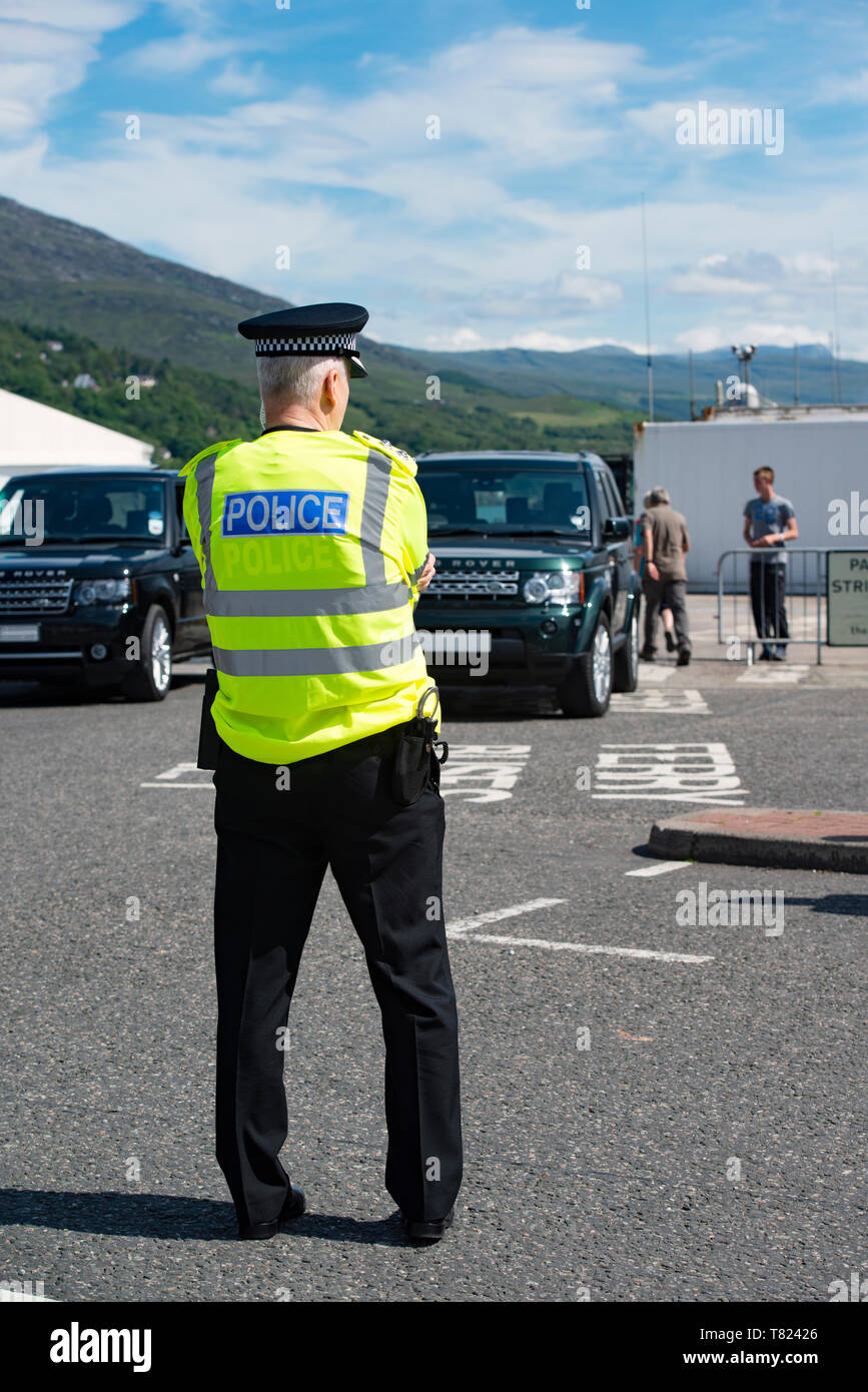 Polizisten im Dienst, Schottland, Großbritannien Stockfoto