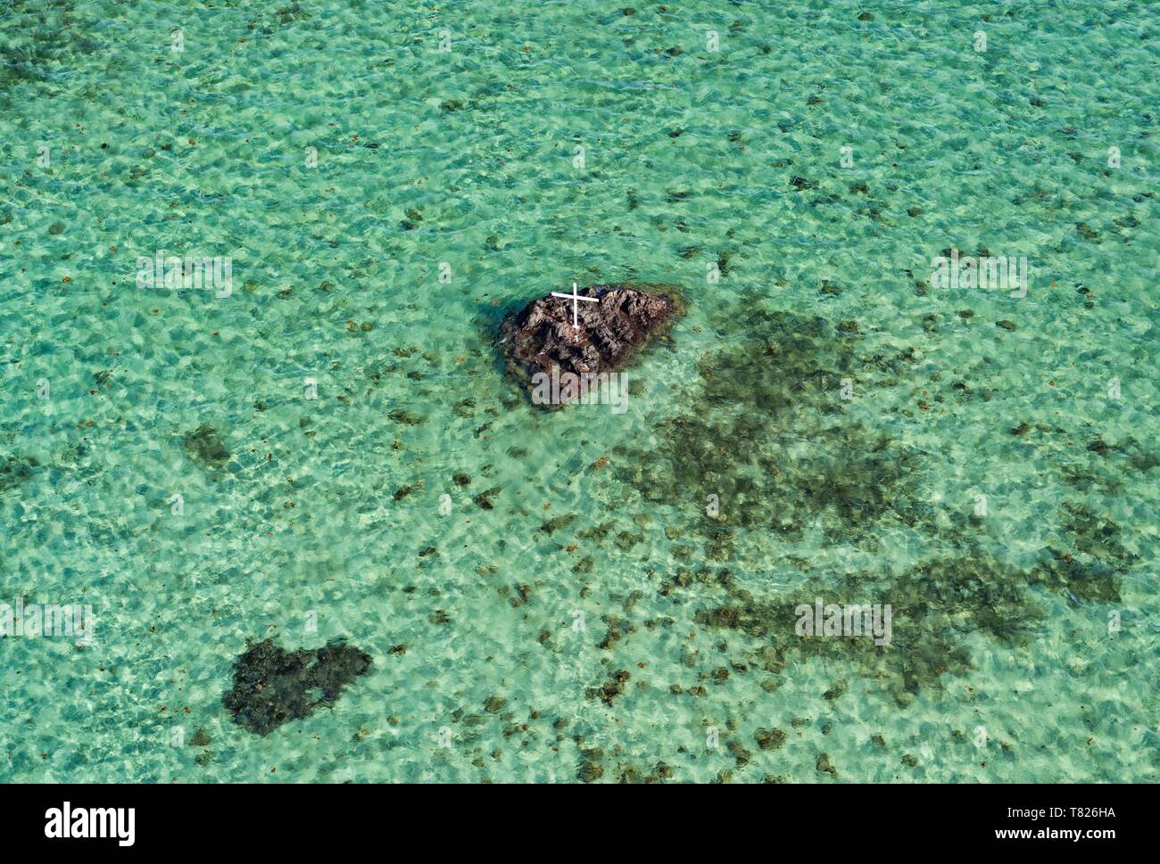 Mauritius Black River Bezirk, die Lagune vor Le Morne Brabant, als Weltkulturerbe von der UNESCO (Luftbild) Stockfoto