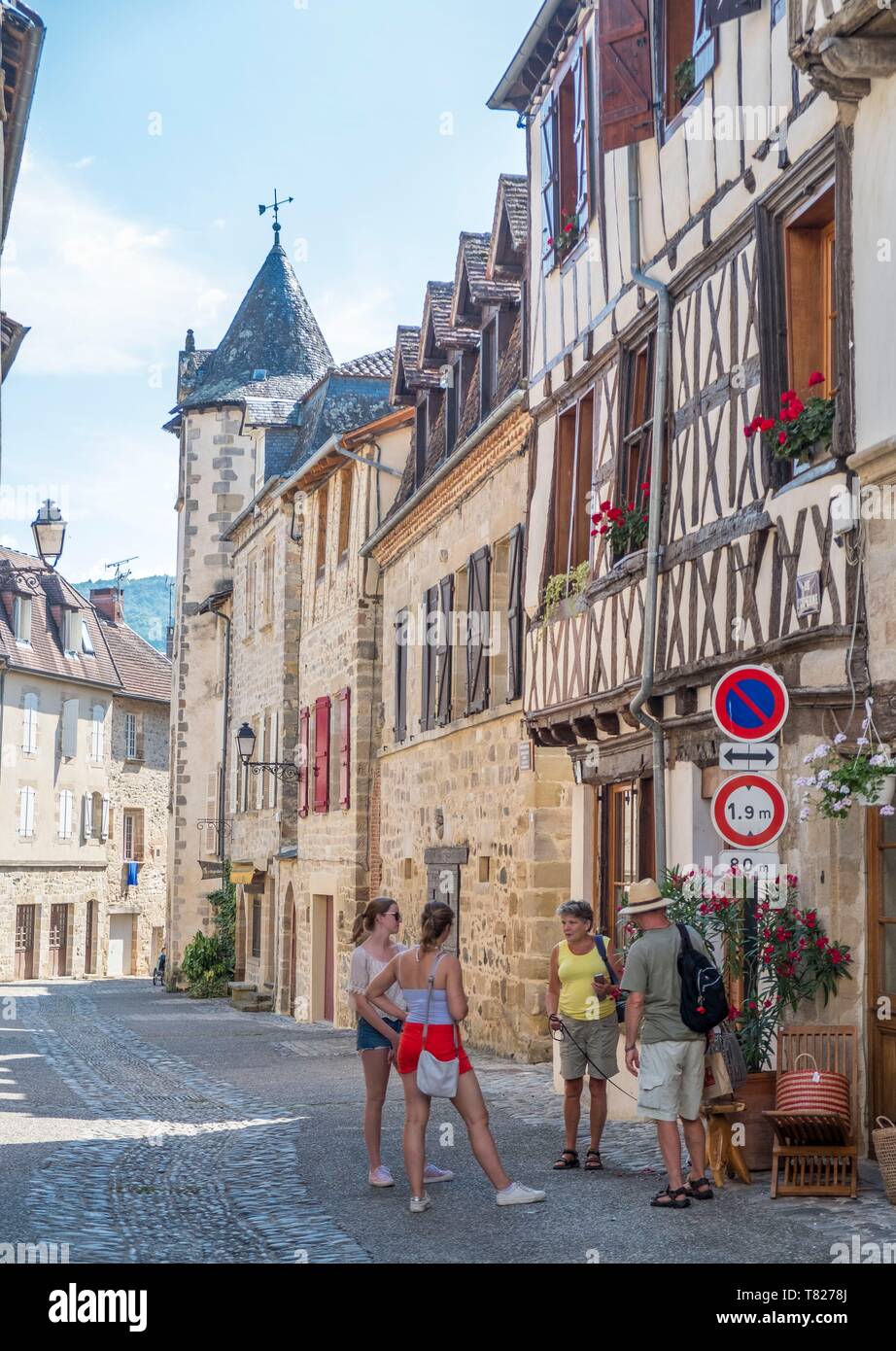 Frankreich, Correze, Tal der Dordogne, Beaulieu Sur Dordogne, Sainte Catherine Street Stockfoto