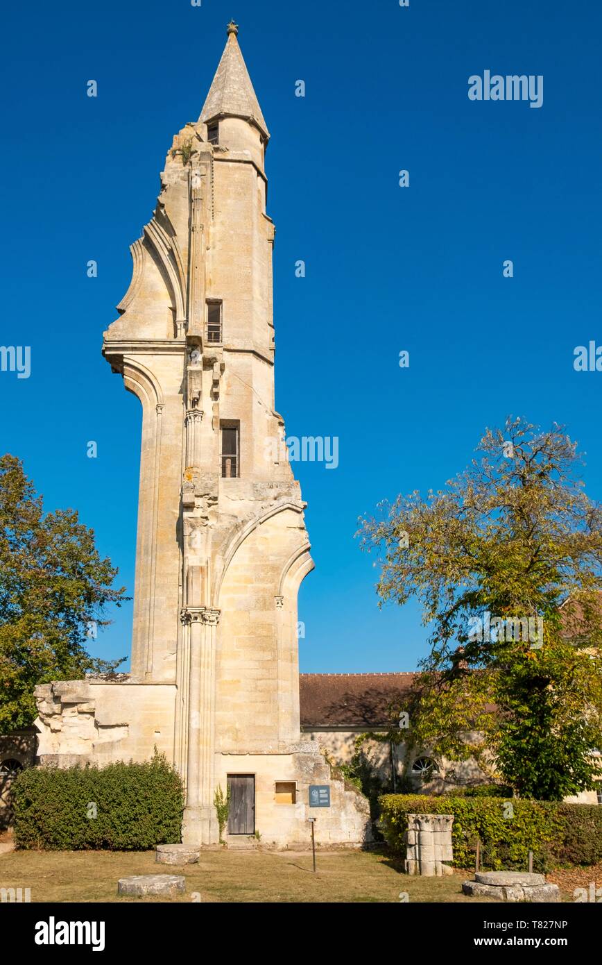 Frankreich, Val d'Oise, Jard-sur-Oise, die Zisterzienser Abtei Royaumont, Revolver Überbleibsel der zerstörten Abtei Stockfoto