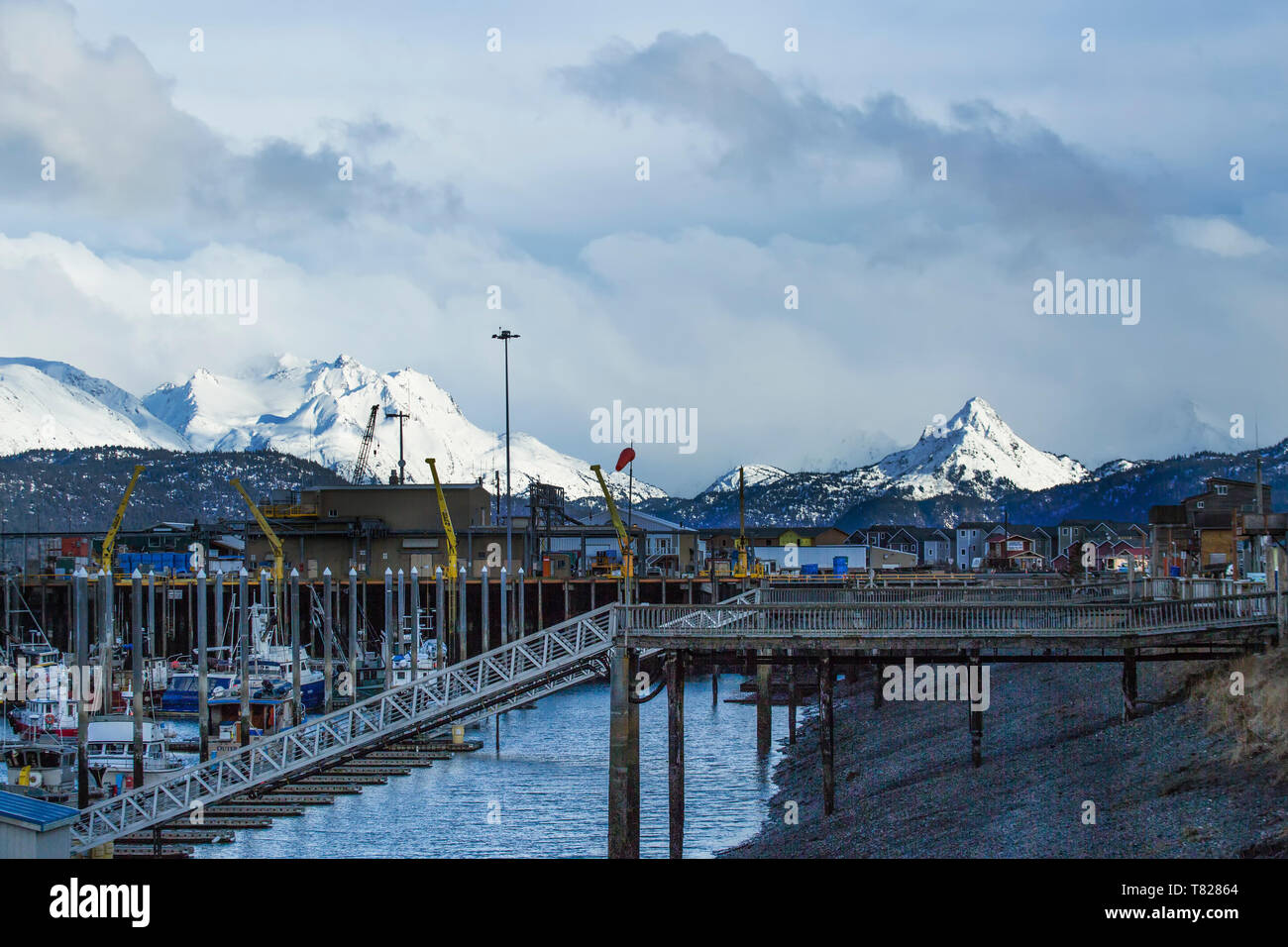 Hafen auf Homer Spit, Alaska Stockfoto